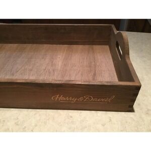 HARRY & DAVID WOODEN SERVING TRAY WITH HANDLES DOVETAIL CORNERS 17x11 - NEW